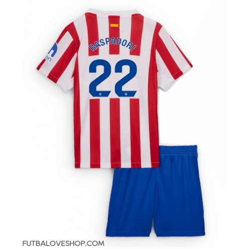 Dres Atletico Madrid Giacomo Raspadori #22 Domáci pre deti 2025-26 Krátky Rukáv (+ trenírky)